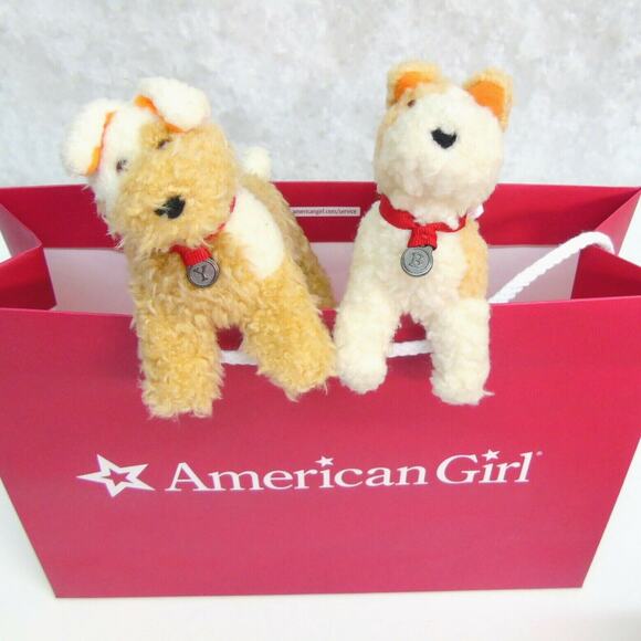 American Girl Doll Emily\'s YANK + Molly\'s BENNETT Terrier Puppy Dog Plush Pets 2